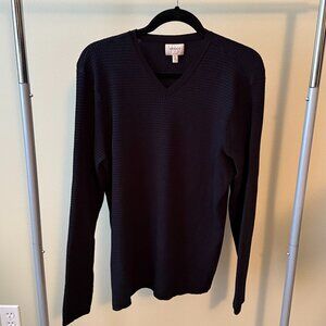 Armani Collezioni Textured V-Neck Sweater – Navy EU 50